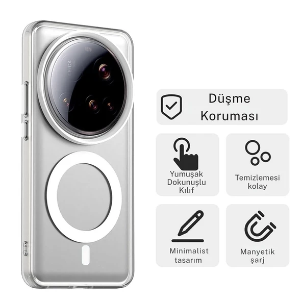 Gpack Xiaomi 15 Ultra uyumlu Kılıf M-Safe Kablosuz Şarj Özellikli MPL Sert Mika - Resim 2