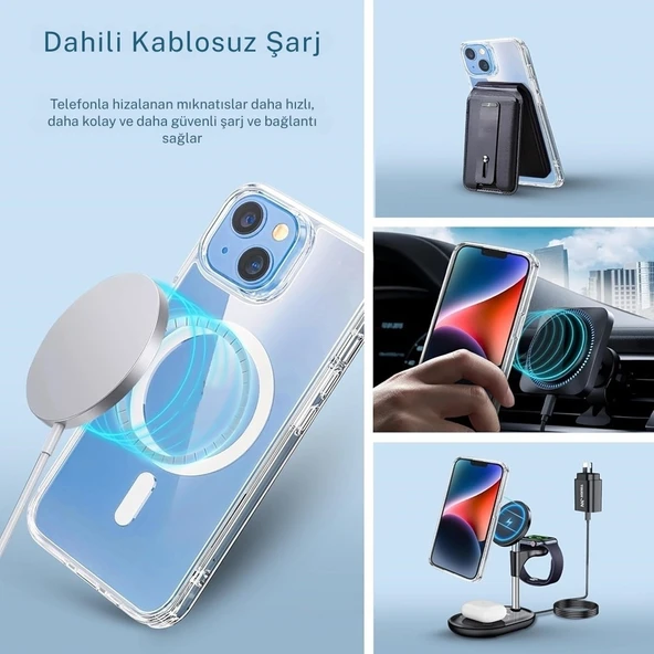 Gpack Apple iPhone 14 uyumlu Kılıf M-Safe Kablosuz Şarj Özellikli MPL Sert Mika - Resim 2