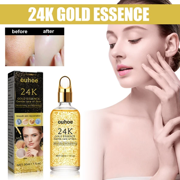 24K Altın Yüz Serumu - Gözenek Sıkılaştırıcı, Nemlendirici, Aydınlatıcı, Sıkılaştırıcı, Onarıcı - 30ml
