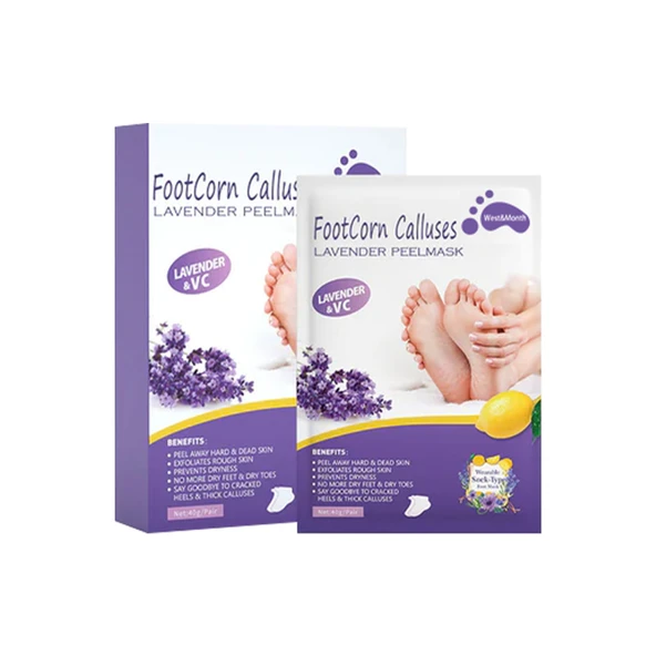 Lavanta Özlü Ayak Peeling Maskesi - Nemlendirici ve Çatlak Önleyici - 2 Çift