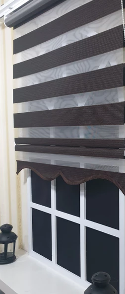 Zebra Stor Perde Kahverengi Etek Dilimli ST 001  Kahverengi 200 x 260 ürün görseli 1