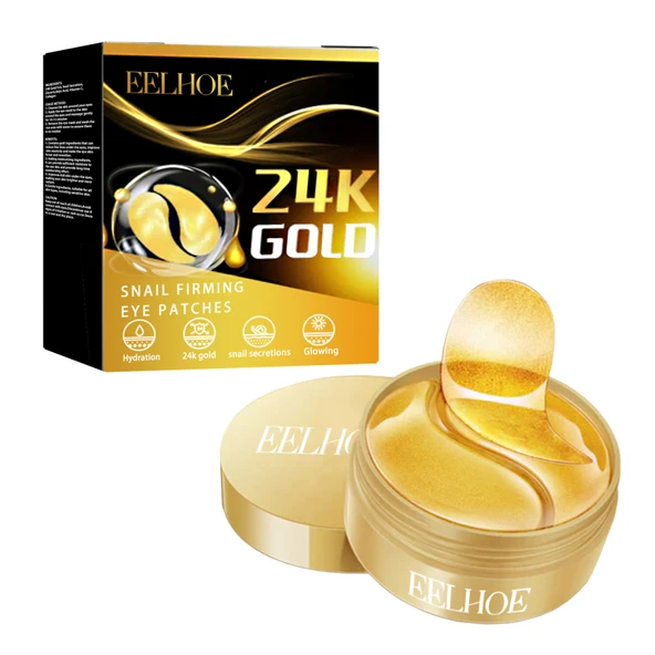 24K Altın Salyangoz Özlü Sıkılaştırıcı Göz Maskesi - 60 Adet