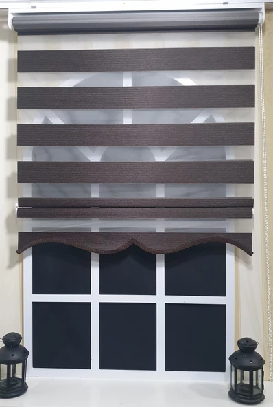 Zebra Stor Perde Kahverengi Etek Dilimli ST 001  Kahverengi 160 x 260 - Resim 3
