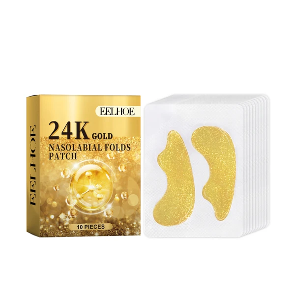 24K Altın Nazolabial Kırışıklık Giderici Bant - 10 Adet