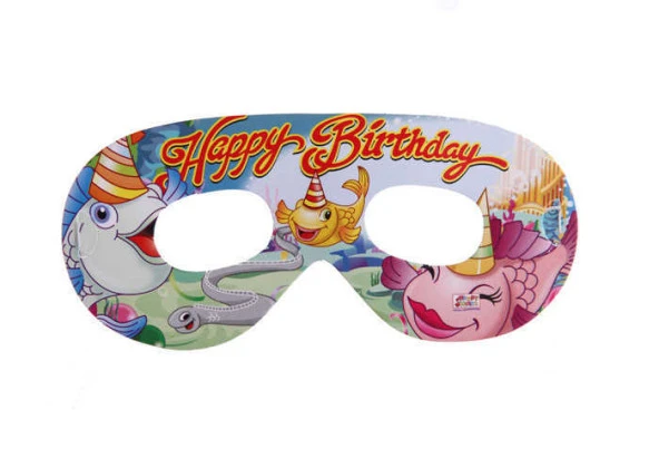 Maske Gözlük Balikli Happy Birthday ( 10 Adet )