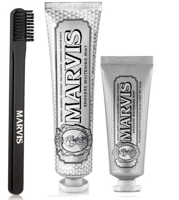 Marvis Smokers Whitening Mint 3'lü 85 ml + 25 ml +Orta Sert Diş Fırçası