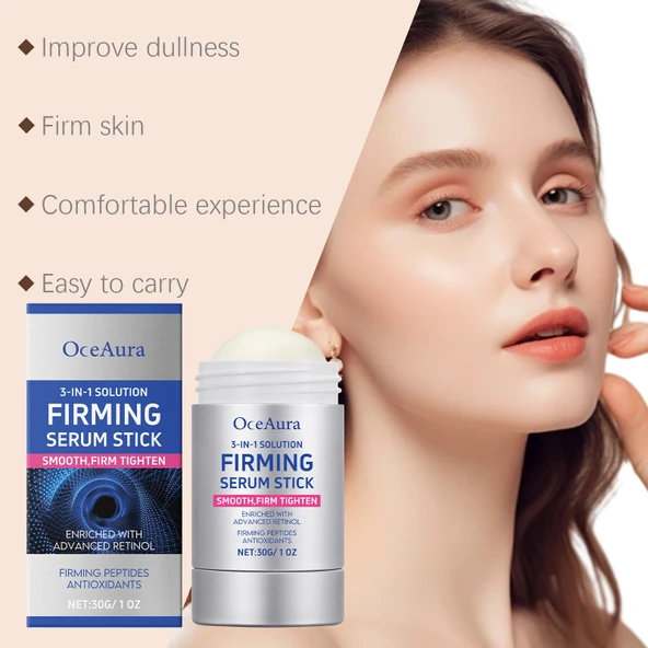 OceAura Retinol Cilt Sıkılaştırıcı Stick - 30g - İnce Çizgi, Matlık Giderici