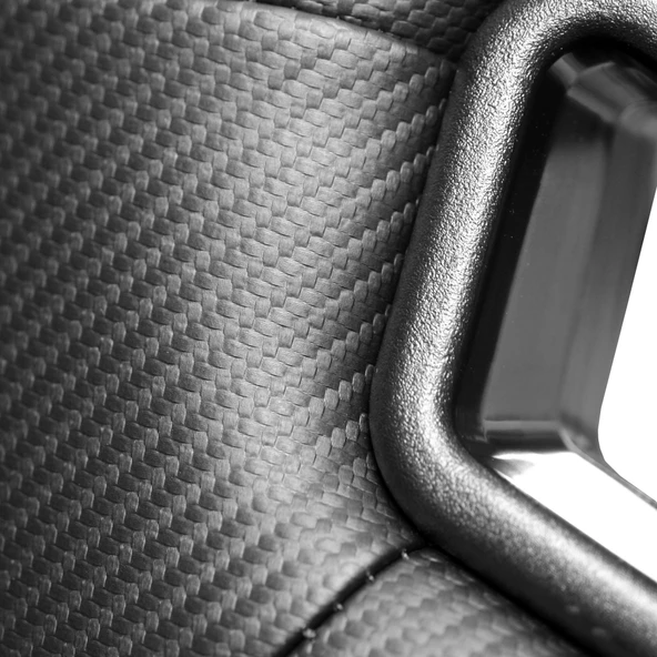Recaro Model Deri Oto Yarış Koltuğu Siyah Spor Koltuk Takımı 2'li Set JBR1053 - 9