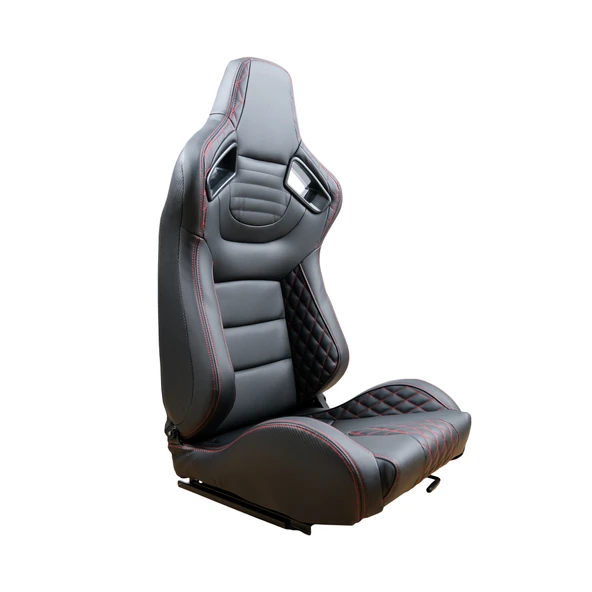 Recaro Model Deri Oto Yarış Koltuğu Siyah Spor Koltuk Takımı 2'li Set JBR1053 - 7