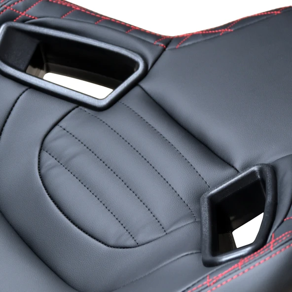 Recaro Model Deri Oto Yarış Koltuğu Siyah Spor Koltuk Takımı 2'li Set JBR1053 - 4