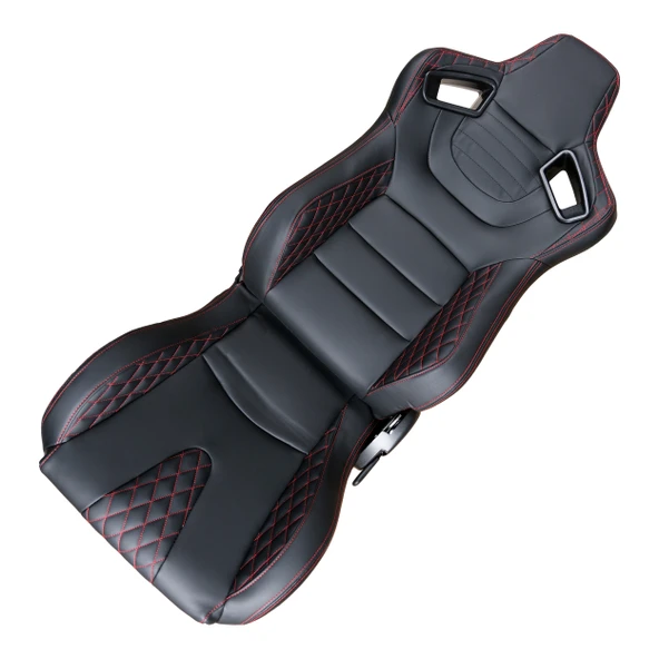 Recaro Model Deri Oto Yarış Koltuğu Siyah Spor Koltuk Takımı 2'li Set JBR1053 - 3