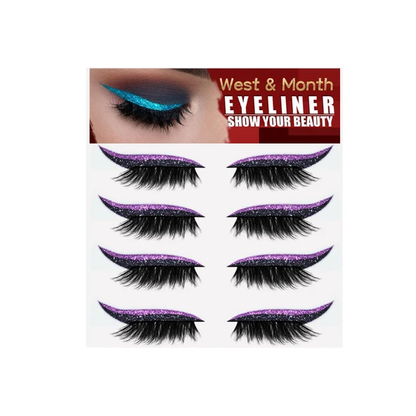 Kendinden Yapışkanlı Kirpik Eyeliner Şeritleri - 4 Çift