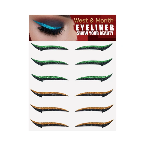 Yeniden Kullanılabilir Eyeliner Etiketleri - Çift Göz Kapağı Makyajı - 6 Çift