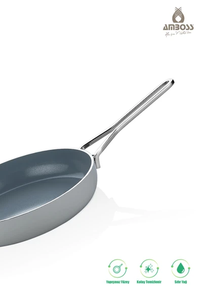 Sera Nova Yanmaz Yapışmaz Seramik Tava 28 cm – Gri - 3