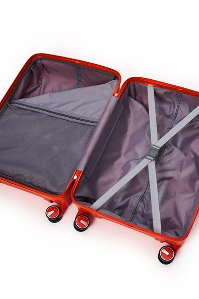 Elatae Exclusive Pro Polipropilen Kabin Boy Kırılmaz Valiz Turuncu 5239 - Resim 3