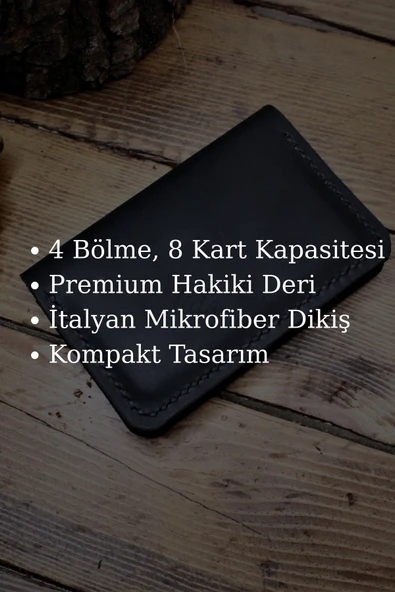 El Yapımı Hakiki Deri Kartlık İtalyan Dikiş Premium Kadife Hakiki Deri - 4