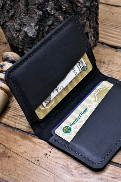 El Yapımı Hakiki Deri Kartlık İtalyan Dikiş Premium Kadife Hakiki Deri