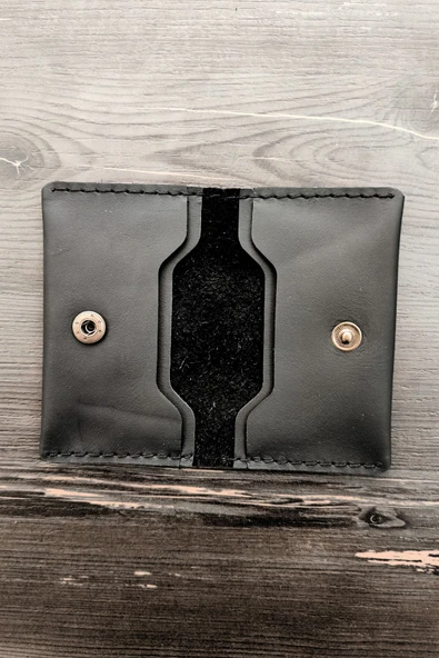 Hakiki Deri El İşi Kartlık Yeni Nesil Minimalist Kartlık - 3