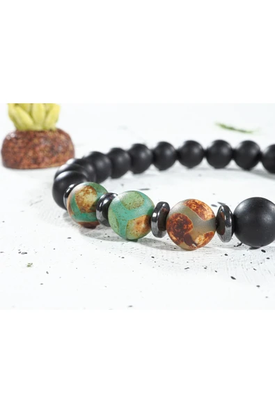 dns das notwendige shop Aşk,sevgi Ve Tutku Bilekliği Kadın,erkek Hediye Bileklik Tibet Akiği,oniks Doğaltaş Bileklik - 4