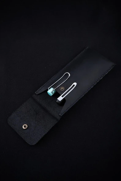 Gerçek Deri El Yapımı Kalemlik İtalyan Dikiş Premium Kadife Hakiki Deri - 3