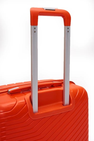 Elatae Exclusive Pro Polipropilen Kabin Boy Kırılmaz Valiz Turuncu 5239 - Resim 5