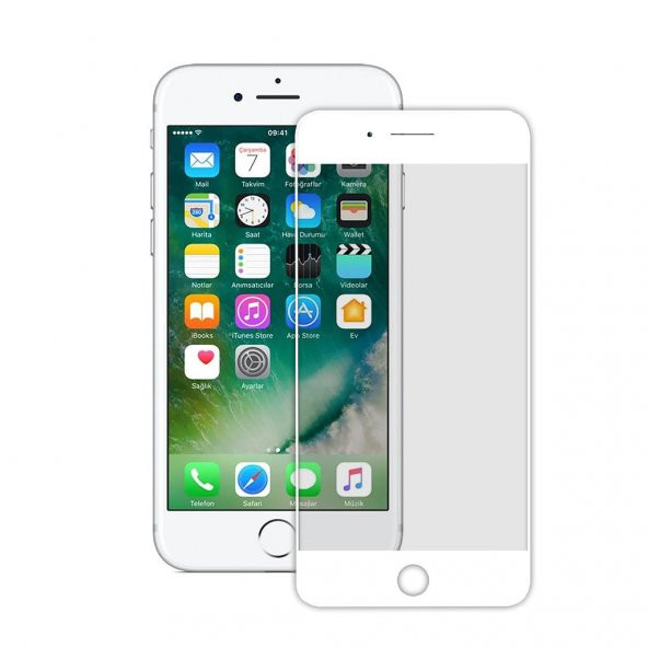 Iphone 7 Plus Uyumlu Mat Nano Ekran Koruyucu (Beyaz Çerçeve)