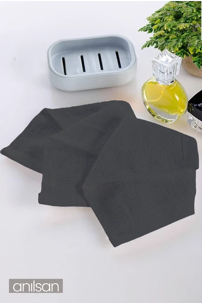 12'li Siyah Mini Havlu - 26x26 cm, %100 Pamuk, Bebek ve Çocuklar İçin, Yüz Havlusu Olarak Kullanıma Uygun - 2