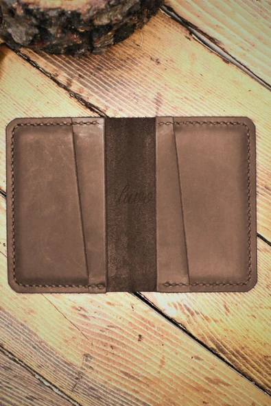 El Yapımı Hakiki Deri Kartlık İtalyan Dikiş Premium Kadife Hakiki Deri - 2