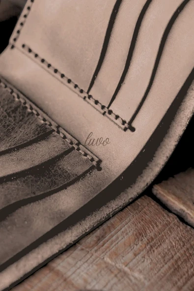 Gerçek Deri Cüzdan El Yapımı Hakiki Kadife Premium Deri İtalyan Dikiş 8 Kart Bölmeli - 4