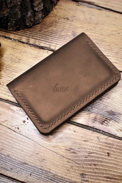 El Yapımı Hakiki Deri Kartlık Italyan Dikiş Premium Kadife Hakiki Deri Çift Renk - 3