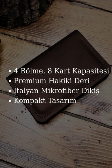 El Yapımı Hakiki Deri Kartlık İtalyan Dikiş Premium Kadife Hakiki Deri - 4