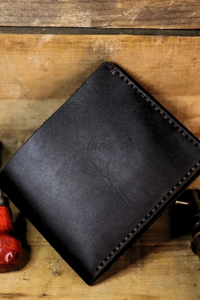 Gerçek Deri Cüzdan El Yapımı Hakiki Kadife Premium Deri İtalyan Dikiş 8 Kart Bölmeli - 3