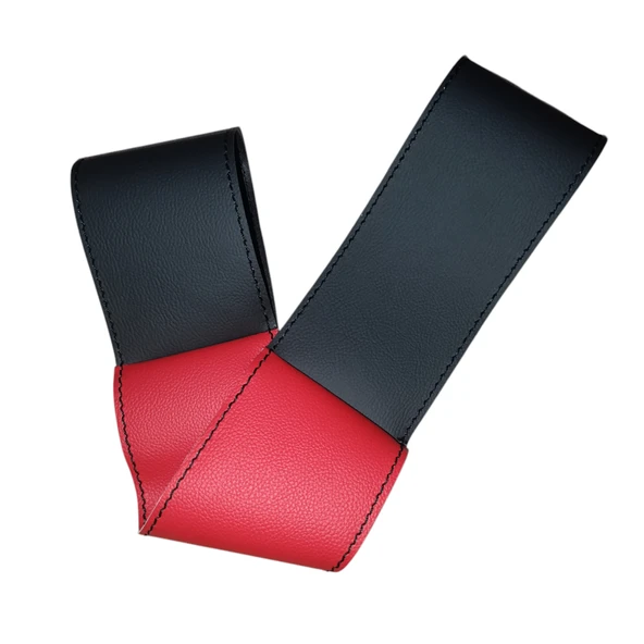 DİKİŞLİ DİREKSİYON KILIFI SİYAH DERİ KIRMIZI DERİ SİYAH DİKİŞLİ DAF TIR KAMYON İÇİN - Resim 2