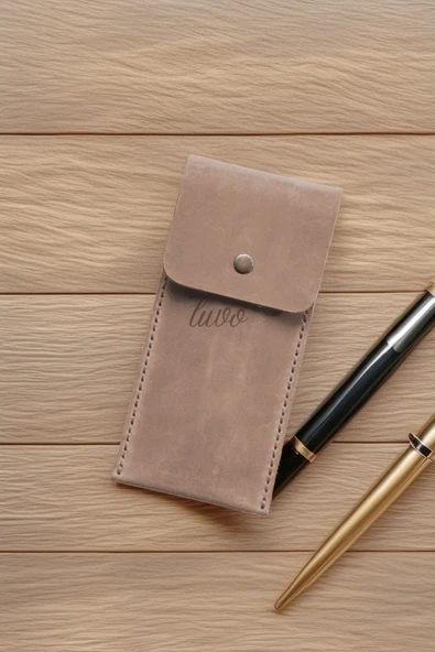 Gerçek Deri El Yapımı Kalemlik İtalyan Dikiş Premium Kadife Hakiki Deri - 2