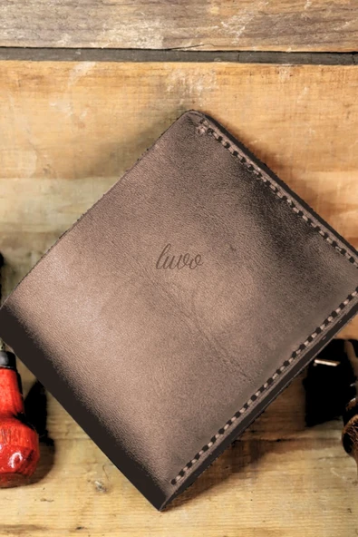 Gerçek Deri Cüzdan El Yapımı Hakiki Kadife Premium Deri İtalyan Dikiş 8 Kart Bölmeli - 3