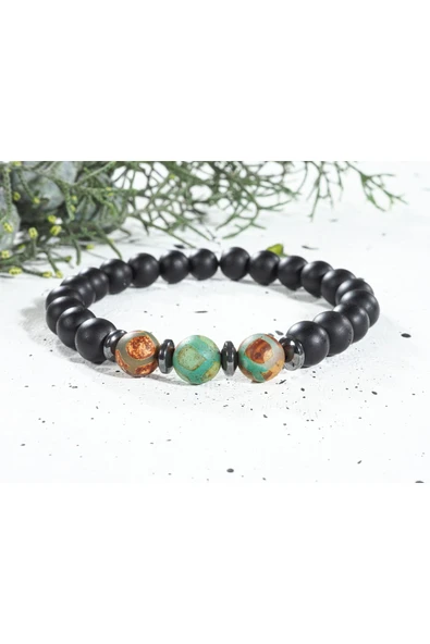 dns das notwendige shop Aşk,sevgi Ve Tutku Bilekliği Kadın,erkek Hediye Bileklik Tibet Akiği,oniks Doğaltaş Bileklik - 3