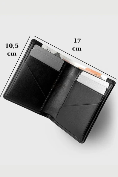 Gerçek Deri Cüzdan El Yapımı Hakiki Kadife Premium Deri İtalyan Dikiş 6 Kart Bölmeli Kompakt Cüzdan - 2