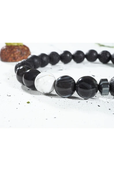 dns das notwendige shop Aşk,sevgi Ve Tutku Bilekliği Kadın,erkek Hediye Bileklik Akik,havlit,lav Doğaltaş Bileklik - 4