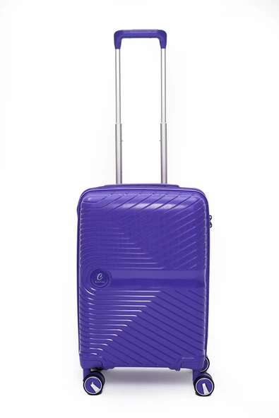 Elatae Exclusive Pro Polipropilen Kırılmaz 2'li Valiz Seti Orta Boy - Kabin Boy Mor 5239 - Resim 4