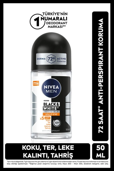 Nivea Men Black & White Invisible Roll-On 50 ml