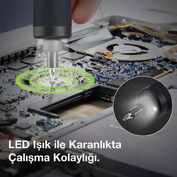 CAT DX1110 3.6Volt/1.5Ah. Li-ion Akıllı Şarjlı Tornavida + 26 adet Bits Uç - 5