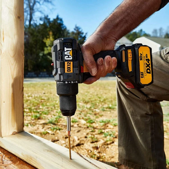 CAT DX12.2 18Volt/4.0Ah Li-ion Çift Akülü Kömürsüz Profesyonel Şarjlı Darbeli Matkap - 10