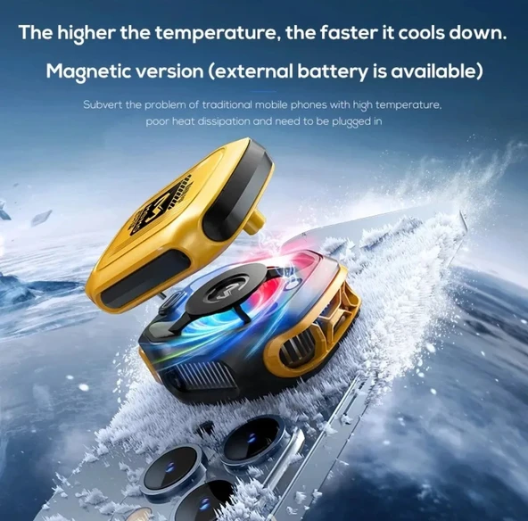 Memo CX12 Manyetik Rgb Oyun Soğutucu, Pubg Için Powerbankli Kablosuz Radyatör Fan - 2