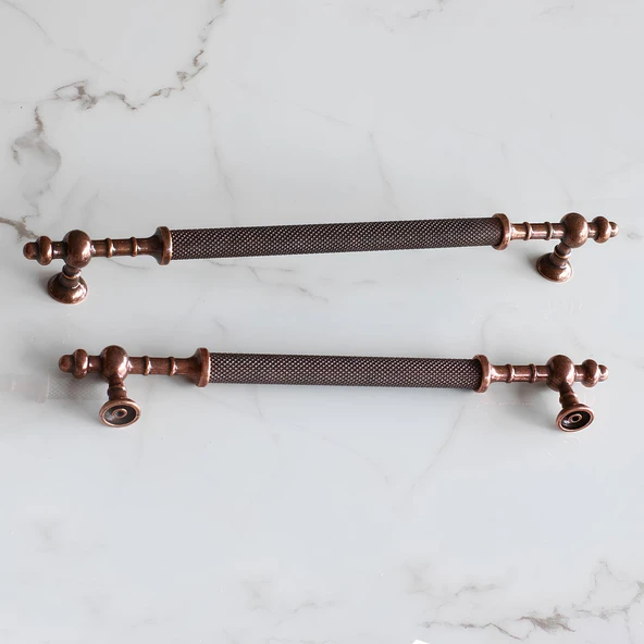 Mobilya Mutfak Çekmece Dolap Dolabı Kulpu Kulbu Kulpları Eskitme Antik Bakır Metal 192 mm - Resim 4