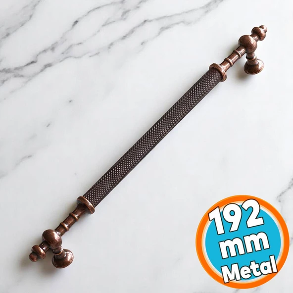 Mobilya Mutfak Çekmece Dolap Dolabı Kulpu Kulbu Kulpları Eskitme Antik Bakır Metal 192 mm