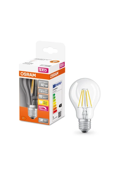 Osram Led Flament 4.8W 2700K 470lm E27 Duy Sarı Işık Ampul