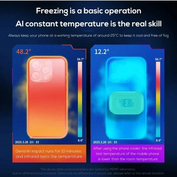 Memo CX12 Manyetik Rgb Oyun Soğutucu, Pubg Için Powerbankli Kablosuz Radyatör Fan - 4