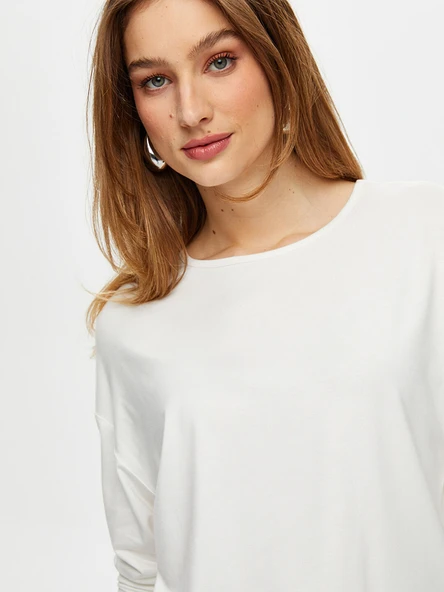 Kadın Yuvarlak Yaka Uzun Kol T-Shirt Faik Sönmez - 3