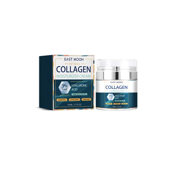 Erkekler İçin Kolajenli Nemlendirici Yüz Kremi - Retinol ve Hyaluronik Asit İçerikli - 50ml
