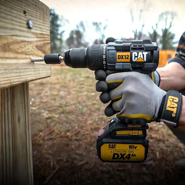 CAT DX12.2 18Volt/4.0Ah Li-ion Çift Akülü Kömürsüz Profesyonel Şarjlı Darbeli Matkap - 11
